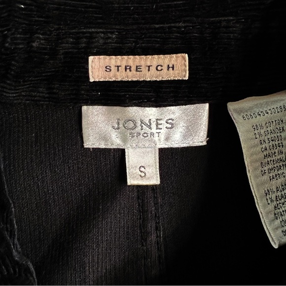 Jones NY Sport Stretch Black Corduroy Jacket Size Small - Picture 10 of 11